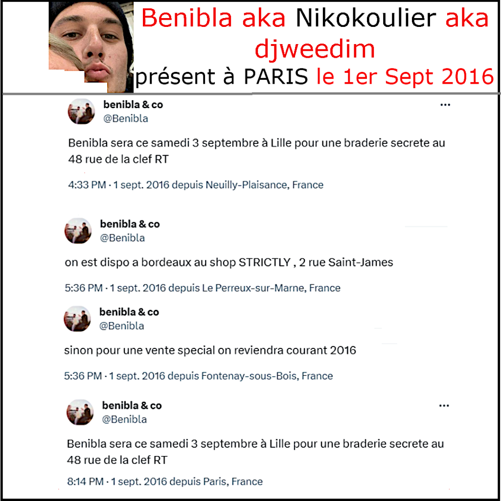 #Nikocoulier aka #benibla aka #djweedim : présent à Paris le 1er Sept 2016
